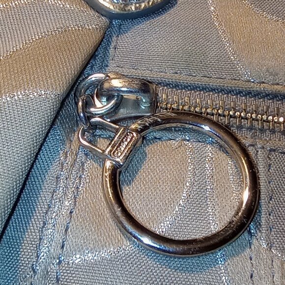 Coach Poppy Signature C Monogram Satchel Handbag Grey/Silver - Picture 6 of 16